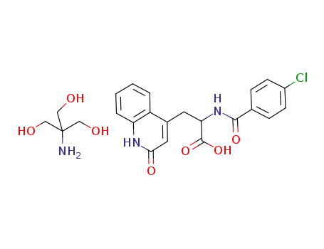 2-(4-chlorobenzoylamino)-3-(2-quinolon-4-yl)propionic acid tris(hydroxymethyl)aminomethane salt