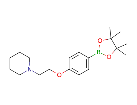 Molecular Structure of 934586-49-9 (1-(2-(4-(4,4,5,5-Tetramethyl-1,3,2-dioxaborolan-2-yl)phenoxy)ethyl)piperidine)