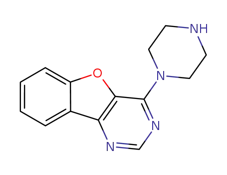 Molecular Structure of 380339-27-5 (Benzofuro[3,2-d]pyrimidine, 4-(1-piperazinyl)-)