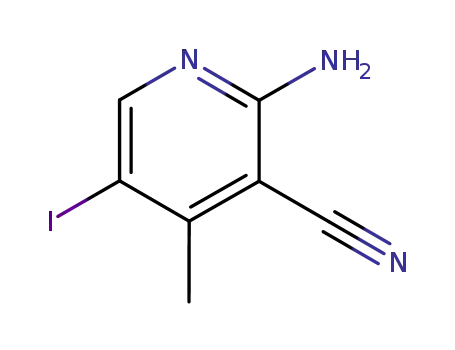 Molecular Structure of 180995-02-2 (2-Amino-5-iodo-4-methylpyridine-3-carbonitrile)