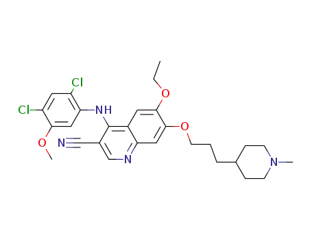 4-[(2,4-Dichloro-5-methoxyphenyl)amino]-6-ethoxy-7-[3-(1-methylpiperidin-4-yl)propoxy]quinoline-3-carbonitrile