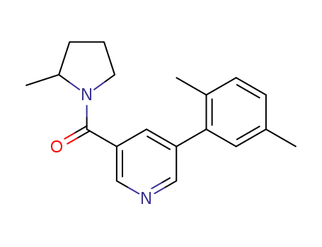 Molecular Structure of 613660-93-8 (Pyrrolidine, 1-[[5-(2,5-dimethylphenyl)-3-pyridinyl]carbonyl]-2-methyl-)