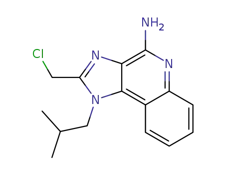 Molecular Structure of 748740-52-5 (1H-Imidazo[4,5-c]quinolin-4-amine, 2-(chloromethyl)-1-(2-methylpropyl)-)