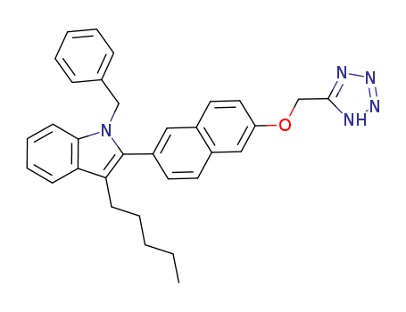 1H-Indole,3-pentyl-1-(phenylmethyl)-2-[6-(2H-tetrazol-5-ylmethoxy)-2-naphthalenyl]-