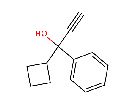 Molecular Structure of 91909-16-9 (1-cyclobutyl-1-hydroxy-1-phenyl-2-propyne)