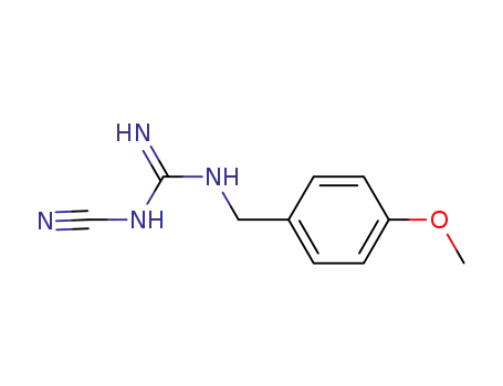 Molecular Structure of 101190-70-9 (Guanidine, N-cyano-N'-[(4-methoxyphenyl)methyl]-)