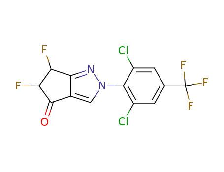Molecular Structure of 333995-42-9 (2-[2,6-dichloro-4-(trifluoromethyl)phenyl]-5,6-difluoro-5,6-dihydrocyclopenta[c]pyrazol-4-one)