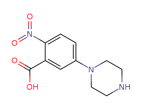 Molecular Structure of 183622-35-7 (2-NITRO-5-PIPERAZIN-1-YL-BENZOIC ACID)