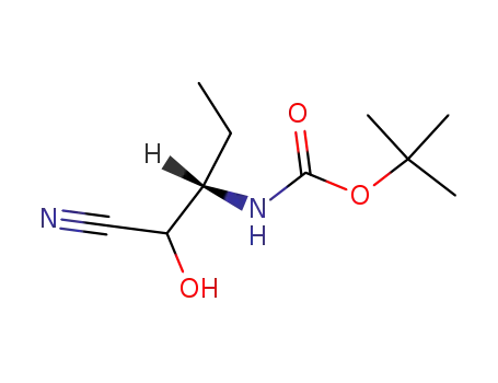 Molecular Structure of 440125-16-6 (Carbamic acid, [(1S)-1-(cyanohydroxymethyl)propyl]-, 1,1-dimethylethyl ester)