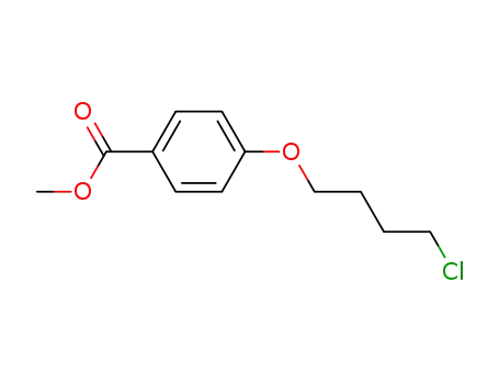 Molecular Structure of 104605-71-2 (Benzoic acid, 4-(4-chlorobutoxy)-, methyl ester)