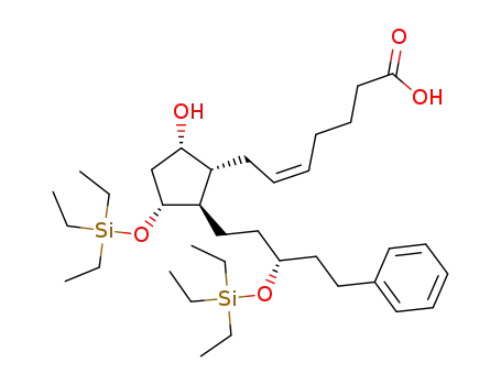 Molecular Structure of 477531-57-0 (5-Heptenoic acid,
7-[(1R,2R,3R,5S)-5-hydroxy-2-[(3R)-5-phenyl-3-[(triethylsilyl)oxy]pentyl]-
3-[(triethylsilyl)oxy]cyclopentyl]-, (5Z)-)