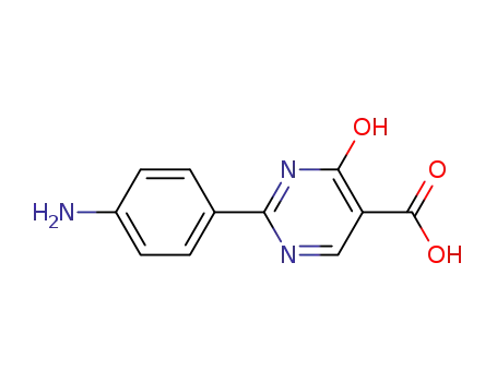 Molecular Structure of 60218-18-0 (2-(4-aminophenyl)-4-hydroxy-5-pyrimidine carboxylic acid)