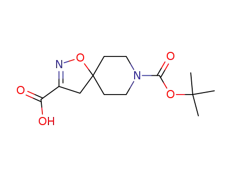 Molecular Structure of 479636-66-3 (1-Oxa-2,8-diazaspiro[4.5]dec-2-ene-3,8-dicarboxylic acid, 8-(1,1-dimethylethyl) ester)