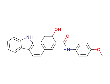 Molecular Structure of 86-19-1 (2-Hydroxy-N-(4-methoxyphenyl)-11H-benzo[a]carbazole-3-carboxamide)