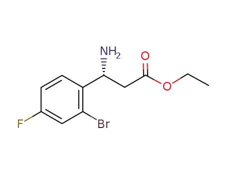 Molecular Structure of 934384-85-7 (Benzenepropanoic acid, .beta.-amino-2-bromo-4-fluoro-, ethyl ester, (.beta.R)-)