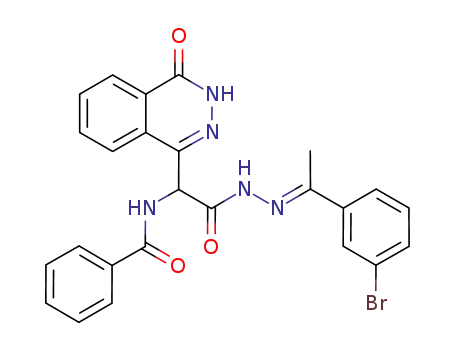 (E)-N-(2-(2-(1-(3-Bromophenyl)ethylidene)hydrazinyl)-2-oxo-1-(4-oxo-3,4-dihydrophthalazin-1-yl)ethyl)benzamide