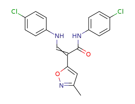 Molecular Structure of 917837-54-8 ([N-(4-Chlorophenyl)]-α-[(4-chlorophenyl)-aminomethylene]-3-methyl-5-isoxazoleacetamide)