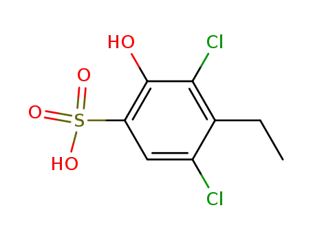 Molecular Structure of 104207-31-0 (3,5-DICHLORO-4-ETHYL-2-HYDROXYBENZENESULFONIC ACID)