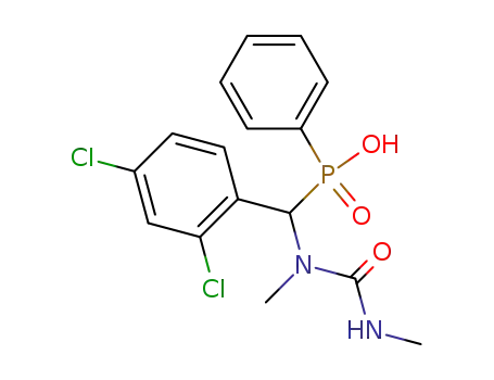 Molecular Structure of 57848-33-6 (Phosphinic acid,
[(2,4-dichlorophenyl)[methyl[(methylamino)carbonyl]amino]methyl]phenyl
-)
