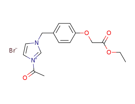 Molecular Structure of 85967-18-6 (1-acetyl-3-(4-ethoxycarbonylmethoxybenzyl)imidazolium bromide)