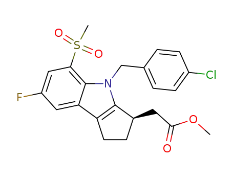 [4-(4-chloro-benzyl)-7-fluoro-5-methanesulfonyl-1,2,3,4-tetrahydro-cyclopenta[<i>b</i>]indol-3-yl]-acetic acid methyl ester