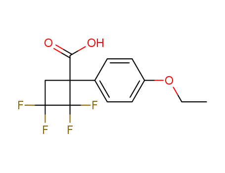 Molecular Structure of 72370-87-7 (Cyclobutanecarboxylic acid, 1-(4-ethoxyphenyl)-2,2,3,3-tetrafluoro-)