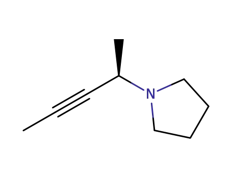 Molecular Structure of 911053-21-9 ((R)-1-(1-methyl-but-2-ynyl)-pyrrolidine)