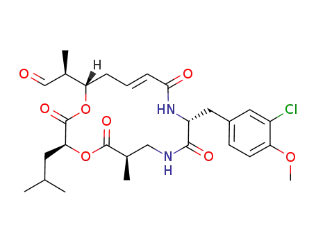 Molecular Structure of 186256-80-4 (Cyclo[(2R)-2-methyl-b-alanyl-(2S)-2-hydroxy-4-methylpentanoyl-(2E,5S,6S)-5-hydroxy-6-methyl-7-oxo-2-heptenoyl-3-chloro-O-methyl-D-tyrosyl])