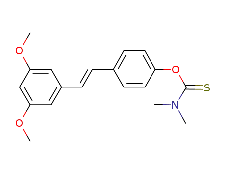 Molecular Structure of 1032508-01-2 ((E)-O-4-(3,5-dimethoxystyryl)phenyl dimethylcarbamothioate)
