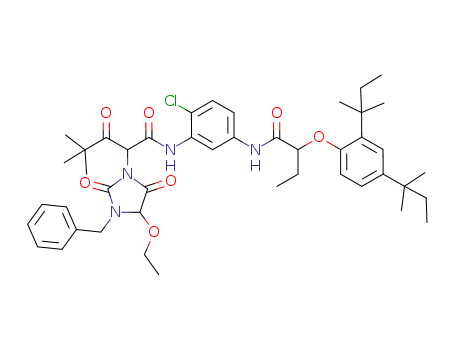1-Imidazolidineacetamide,N-[5-[[2-[2,4-bis(1,1-dimethylpropyl)phenoxy]-1-oxobutyl]amino]-2-chlorophenyl]-a-(2,2-dimethyl-1-oxopropyl)-4-ethoxy-2,5-dioxo-3-(phenylmethyl)-(95050-16-1)
