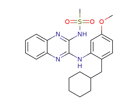 Molecular Structure of 1050514-84-5 (N-(3-{[2-(cyclohexylmethyl)-5-methoxyphenyl]amino}quinoxalin-2-yl)methanesulfonamide)