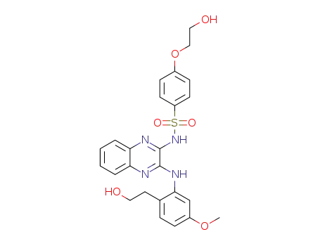 Molecular Structure of 1050515-18-8 (4-(2-hydroxyethoxy)-N-(3-{[2-(2-hydroxyethyl)-5-methoxyphenyl]amino}quinoxalin-2-yl)benzenesulfonamide)