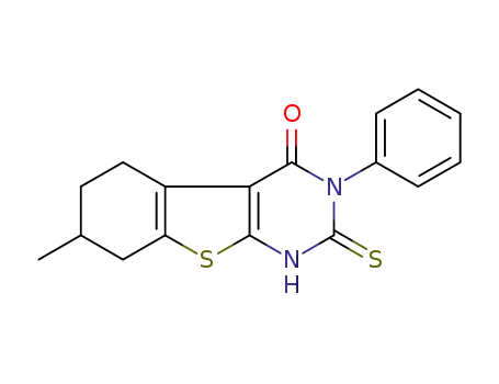 Molecular Structure of 299919-85-0 (2-MERCAPTO-7-METHYL-3-PHENYL-5,6,7,8-TETRAHYDRO-3H-BENZO[4,5]THIENO[2,3-D]PYRIMIDIN-4-ONE)