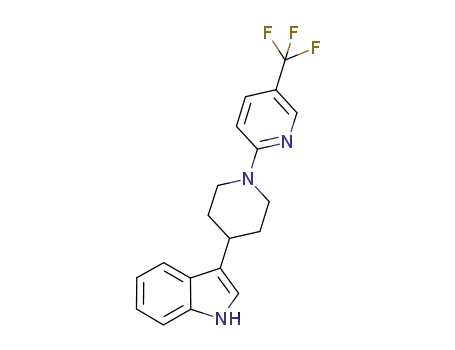 Molecular Structure of 887418-66-8 (3-[1-[5-(Trifluoromethyl)-2-pyridinyl]-4-piperidinyl]-1H-indole)