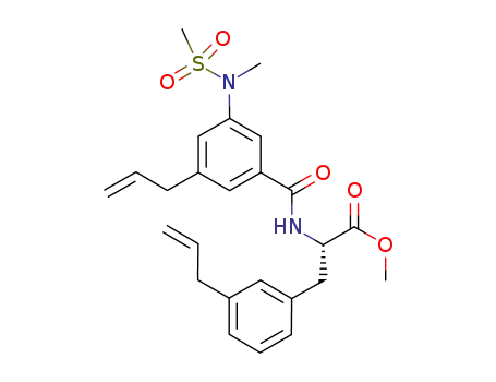 Molecular Structure of 847157-51-1 (L-Phenylalanine,
N-[3-[methyl(methylsulfonyl)amino]-5-(2-propenyl)benzoyl]-3-(2-propenyl
)-, methyl ester)