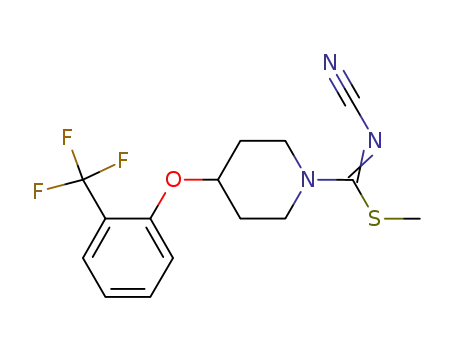 Molecular Structure of 936716-41-5 (methyl N-cyano-[2-(trifluoromethyl)phenoxy]piperidine-1-carbimidothioate)