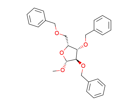 Molecular Structure of 79083-41-3 (2,3,5-tri-O-benzyl-1-O-methyl-β-D-xylofuranoside)