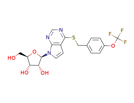 4-[(4-trifluoromethoxybenzyl)thio]-7-(β-D-ribofuranosyl)-7H-pyrrolo[2,3-d]pyrimidine