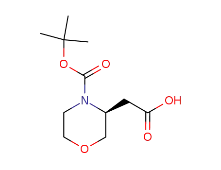 Molecular Structure of 761460-03-1 ((R)-4-Boc-3-morpholineacetic acid)