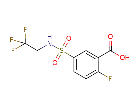 Molecular Structure of 716358-57-5 (2-fluoro-5-{[(2,2,2-trifluoroethyl)amino]sulfonyl}benzoic acid)