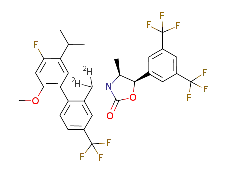 (4S,5R)-5-(3,5-bis(trifluoromethyl)phenyl)-3-((4'-fluoro-5'-isopropyl-2'-methoxy-4-(trifluoromethyl)biphenyl-2-yl)d2-methyl)-4-methyl-1,3-oxazolidin-2-one