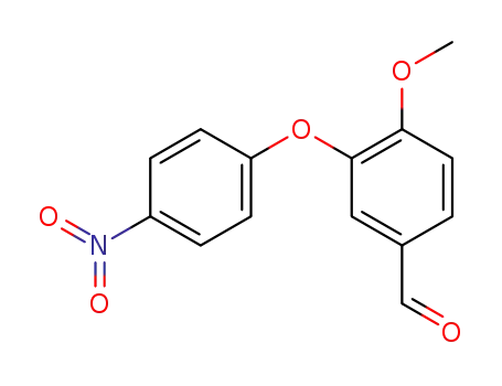 Molecular Structure of 143551-87-5 (Benzaldehyde, 4-methoxy-3-(4-nitrophenoxy)-)