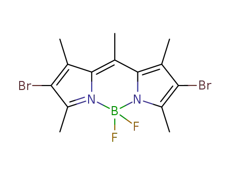 Molecular Structure of 134382-52-8 (2,6-dibromo-4,4-difluoro-1,3,5,7-tetramethyl-8-methyl-4-bora-3a,4a-diaza-s-indacene)