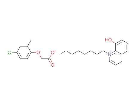 Molecular Structure of 1082249-33-9 (8-hydroxy-1-octyl-quinolinium (4-chloro-2-methylphenoxy)acetate)