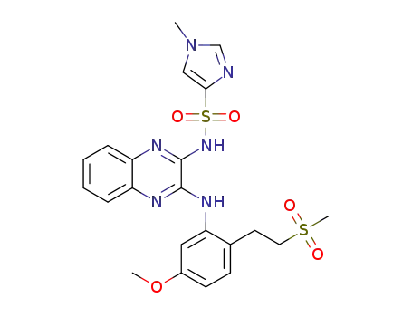 Molecular Structure of 1050514-98-1 (N-[3-({5-methoxy-2-[2-(methylsulfonyl)ethyl]phenyl}amino)quinoxalin-2-yl]-1-methyl-1H-imidazole-4-sulfonamide)