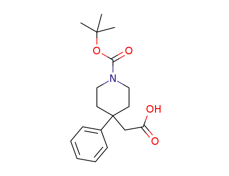 Molecular Structure of 644982-20-7 (4-CARBOXYMETHYL-4-PHENYL-PIPERIDINE-1-CARBOXYLIC ACID TERT-BUTYL ESTER)