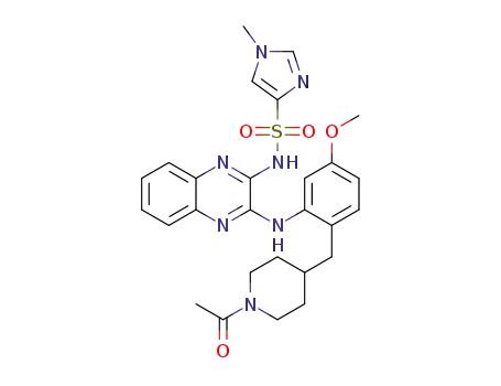 Molecular Structure of 1050514-79-8 (N-[3-({2-[(1-acetylpiperidin-4-yl)methyl]-5-methoxyphenyl}amino)quinoxalin-2-yl]-1-methyl-1H-imidazole-4-sulfonamide)