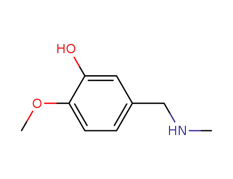 Molecular Structure of 54542-57-3 (2-methoxy-5-[(methylamino)methyl]phenol)