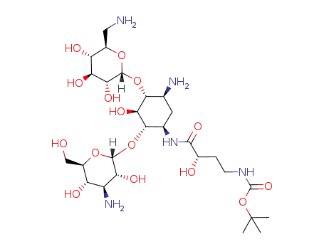 Molecular Structure of 1215087-03-8 (1-N-[4-(tert-butoxycarbonyl)amino-2-S-hydroxybutyryl]kanamycin A)