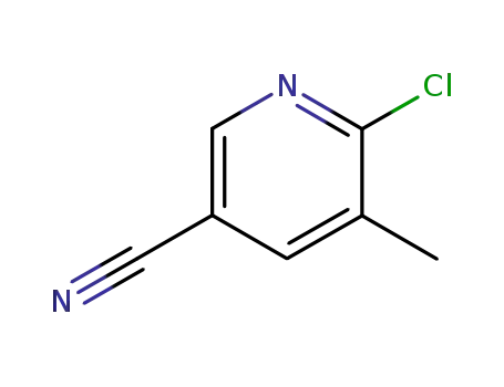 Molecular Structure of 66909-33-9 (2-Chloro-5-cyano-3-methylpyridine)